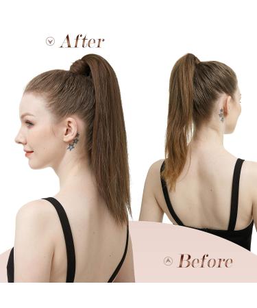 Fine Ponytail Extensions - Smooth Long 40cm Strawberry Blonde Hair Extensions for Women - Braid in Ponytail | International Shipping Available - Buy Online on GoSupps.com