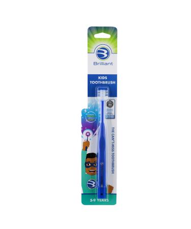 Brilliant Kids Toothbrush, For Kids Ages 5-9 Years Old, Use When Children's Adult Teeth Arrive, Round Shaped Brush Head and Soft Bristle Toothbrush for Kids, Cleans All-Over Mouth, Royal Blue, 1 Count 1 Count (Pack of 1) R