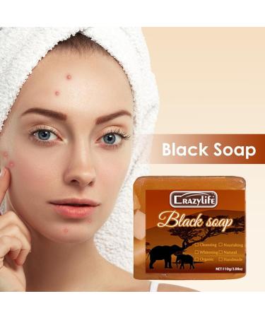  Luckxing Black Soap Skin Gentle Body Scrubs 3.8oz for Women Shea Butter Exfoliating Soap Non Fat Facial Care Auxiliary Shower And Body Man Luckxing - Buy Online on GoSupps.com