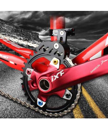 Bike Chain Guide MTB Bike Protector Road Bicycle Mountain Cycle Chain Guide Tensioner with Hollowed Design for Single Disc Sprocket, Front Dial Smooth Driving(Black)