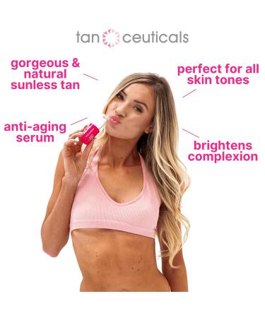 Tanceuticals Self Tanning Face Serum - Color-Correcting Hydrating Vitamin C & Hyaluronic - Natural Long-Lasting Facial Tanner (1 oz Dark) - Shop Internationally - Buy Online on GoSupps.com