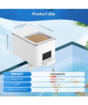Automatic Fish Feeder WiFi Intelligent Timing Auto Food Dispenser USB Rechargeable 100ML Fish Feeder Dispenser for Aquarium Moisture-Proof Design Mobilephone APP Control - Buy Online on GoSupps.com