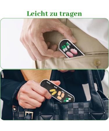 Collazoey 7-Day Pill Box Organizer | Travel-Friendly Medication & Vitamin Holder | Black French Model - Buy Online on GoSupps.com