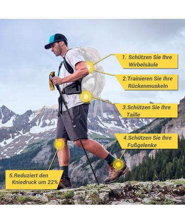 Glymnis Adjustable Hiking Sticks - 7075 Aluminum Trekking Poles (110-130cm) with Rubber Buffers - Lightweight & Durable Walking Sticks for Outdoor Adventures - Buy Online on GoSupps.com