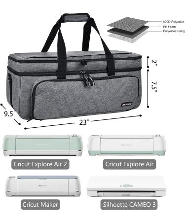 Double-Layer Cricut Maker Carrying Case with Cover - Grey | Fits Explore Air, Air 2, Maker, Maker 3 | Cutting Mat Pocket | Organization & Storage Bag - Buy Online on GoSupps.com