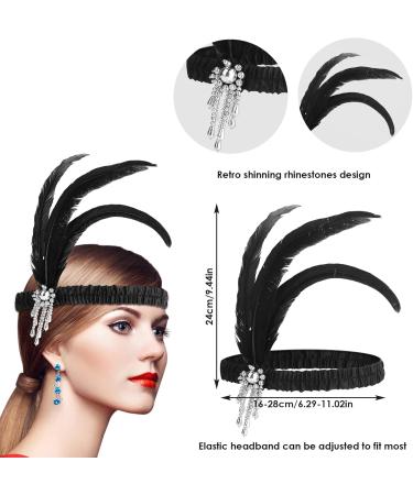 Molain 1920s Flapper Headband Halloween Party Feather Crystal Headband 20's Headpiece Accessories for Women Gatsby Costume Theme Party Cocktail Party Hair Accessories for Women Style B - Buy Online on GoSupps.com