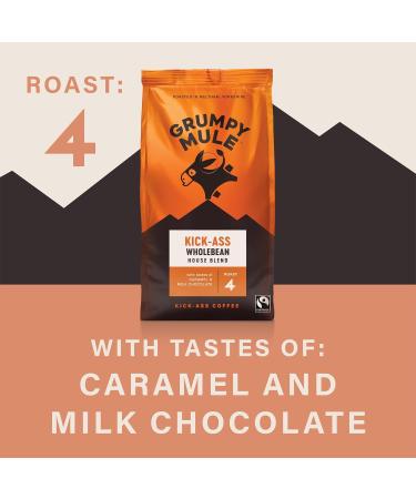 Grumpy Mule Kick-Ass House Blend Ground Coffee with notes of - Caramel and Milk Chocolate - 200g - Buy Online on GoSupps.com