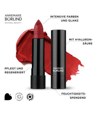 Annemarie B rlind Matt Red Lipstick - Effective Natural Beauty Vegan Hydrating & Smoothing (4 ml) - Buy Online on GoSupps.com