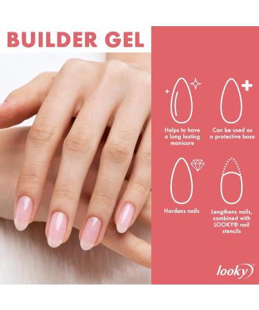 LOOKY| Builder Nail Gel | Long-Lasting Builder Gel for your Flawless Nail Extension |Professional Salon Quality | Easy Application Bottle | Love |15ml - Buy Online on GoSupps.com