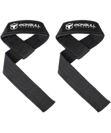 Lifting Straps (1 Pair) - Padded Wrist Support Wraps - for Powerlifting, Bodybuilding, Gym Workout, Strength Training, Deadlifts & Fitness Workout Black