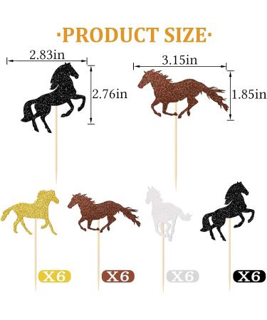 Glitter Horse Cupcake Toppers Derby Cupcake Toppers Western Cupcake Toppers Cowgirl Party Decor Cowboy Party Decor Horse Themed Party Decor 24 Pcs - Buy Online on GoSupps.com