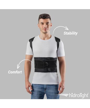 Narrow Support Posture Corrector - Adjustable Back Brace for Men & Women | Lumbar Support for Lower Back Pain | Comfortable Back Support Belt in Black Large - Buy Online on GoSupps.com