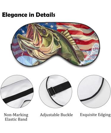Shop Bass Fishing American Flag Sleep Eye Mask - Light Blocking Blindfold with Adjustable Strap for Men & Women - International Shipping Available - Buy Online on GoSupps.com