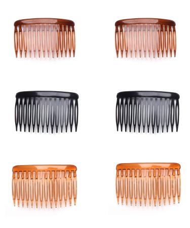 Ruwado 6 Pcs 14 Teeth Hair Side Comb Transparent Twist French Vintage Style Hair Clips Pins Accessories for Women Girls Bridal Wedding Veil Fine Hair - Buy Online on GoSupps.com