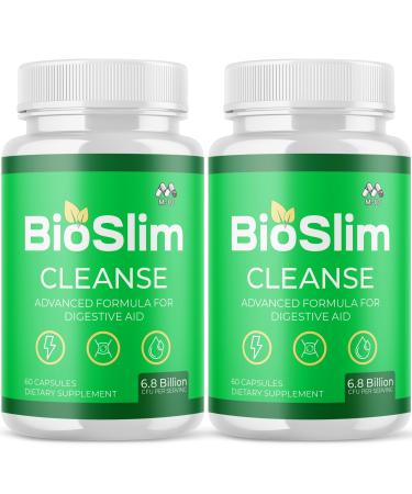 (2 Pack) Bioslim Cleanse Capsules Official Bioslim Cleanse Supplement Pills with All Natural Ingredients Advanced Active Health Lifestyle Formula with Premium Vitamins for Women & Men (120 Capsules)