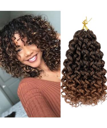 GoGo Curl Crochet Hair 8 Packs Water Wave Crochet Hair 10 Inch Curly Crochet Hair for Women Short Beach Curl Crochet Hair Synthetic Deep Twist Crochet Hair Extensions(T30) 10 Inch(pack of 8) T30