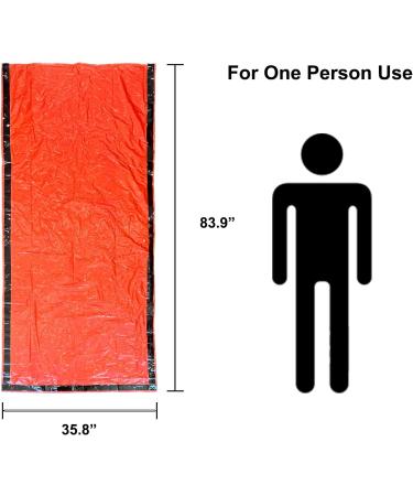 LYUTON 8 in 1 Emergency Sleeping Bivvy Sack - Thermal Survival Bag with Whistle - Lightweight & Portable - 1-Person Size - 4 Pack - Buy Online on GoSupps.com