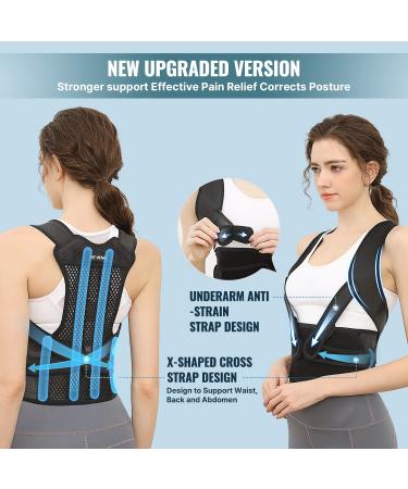 Fit Geno Back Brace for Women and Men - Adjustable & Breathable Posture Corrector for Instant Pain Relief - Large/X-Large - Buy Online on GoSupps.com