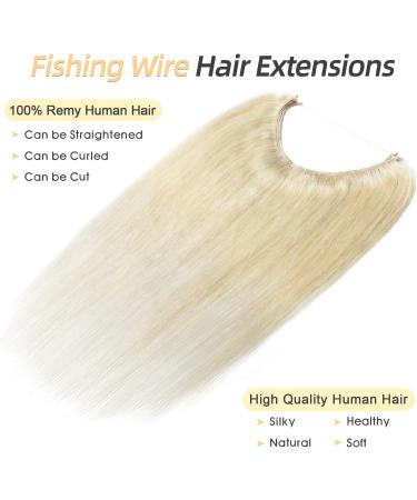 S-noilite Wire Hair Extensions Invisible Wire Extension Human Hair 100% Remy Natural Secret Wire Extensions Real Hair Pieces for Women (20 inch 60 Platinum Blonde) - Buy Online on GoSupps.com