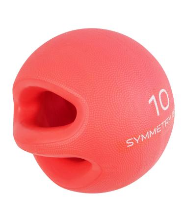 Smart Body Symmetry Ball - Patented Dual Handled Medicine Ball for Core Strength 10-pound Red