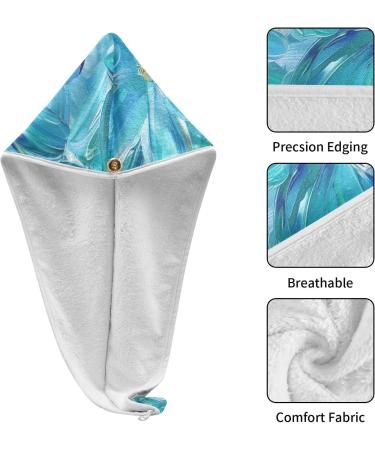 Blue Flowers Hair Towel 2 Pack - Super Absorbent Quick Dry Hair Turbans for Women & Girls - Buy Online on GoSupps.com