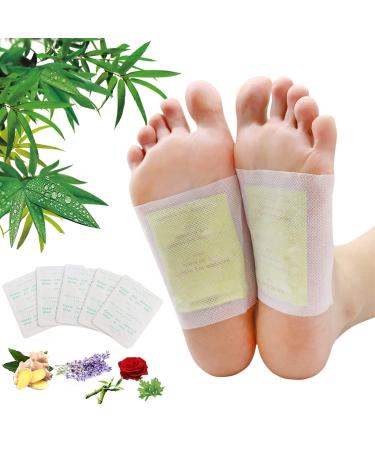 Foot Pads | 100Packs Relief Stress Ginger Foot Pads and 100PCS Adhesive Sheets for Foot Care Removing Impurities Relieve Stress Improve Sleep & Suitable for Travel or Home Use (Gold)