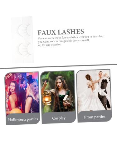 HAPINARY 2 Pairs White False Eyelashes Fake Eyelashes Fake Lashes Makeup Supplies Makeup False Eyelashes Performance Makeup Eyelashes Women Eyelashes Cosmetics Chemical Fiber Japanese Miss - Buy Online on GoSupps.com