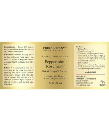 Peppermint Rosemary Hair Growth Serum with Biotin - Nourishing Treatment for Split Ends & Dry Scalp - Fights Hair Loss - 1 fl oz - Buy Online on GoSupps.com