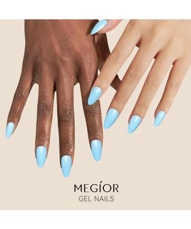 MEGIOR Sky Blue Gel Nail Polish 15ml Light Blue Gel Polish High Gloss Soak Off UV LED Nail Gel Polish for Nail Art Manicure Salon DIY Home Gift for Girls - Buy Online on GoSupps.com