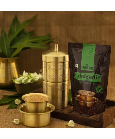 Conti'nental Malgudi Filter Coffee 500gm Pouch Combo | (60% Coffee - 40% Chicory) + (80% Coffee - 20% Chicory) | Traditional South Indian Filter Coffee Powder | Freshly Roasted Ground Coffee | 500gm*2 - 1KG (200 gm Traditional) - Buy Online on GoSupps.com