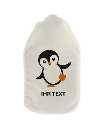 Stamp factory-personalized hot water bottle with reference-cozy heat bottle cover with desired text such as names design-gift idea for Christmas for children & adults (800 ml | penguin)