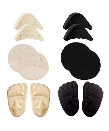 6 Pair Shoe Filler High Heel Cushion Pads Ball of Foot Cushions Metatarsal Pads Invisible Socks Shoe Filler Heel Grips Toe Filler Inserts Front Insoles Heel Grips Liner Insert for Too Big Shoes
