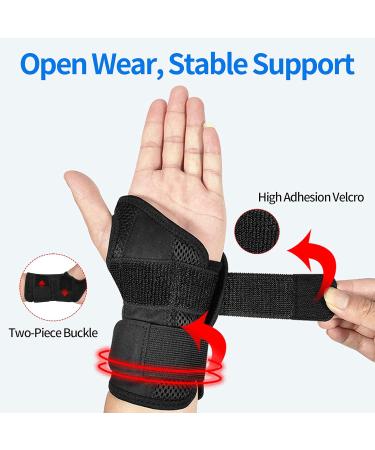 Breathable Carpal Tunnel Wrist Brace with Metal Splint - Adjustable Compression for Arthritis Pain Relief - Left (S/M) - Buy Online on GoSupps.com