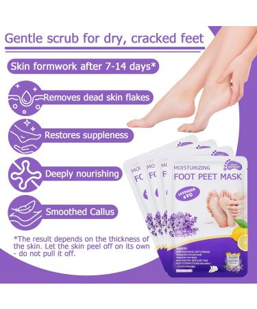 4 Paires Masque Pied Exfoliant Masque Pieds Peeling Exfoliant De Lavande Foot Peel Mask Hydratant Et Nourrir Simple Utiliser Soin Des Pieds Pour Peaux S ches Et Ab m es Hommes Et Femmes - Buy Online on GoSupps.com