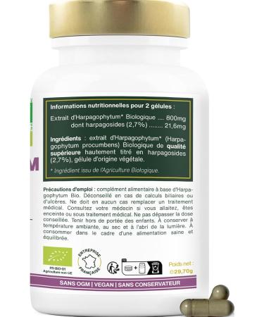 Harpagophytum ORGANIC Extra Strong | 3000mg per day 2.7% Harpagosides | Joints Tendons Mobility | Devil's Claws | 60 Vegan Capsules | Top Quality - Buy Online on GoSupps.com