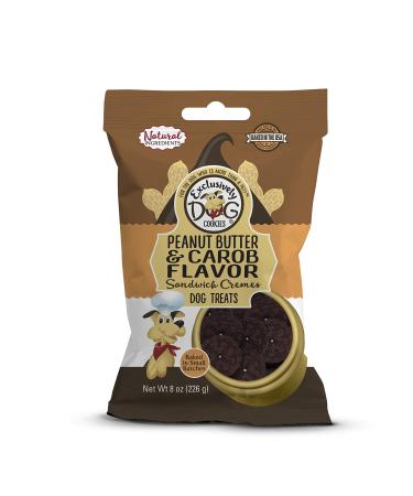 Exclusively Dog Sandwich Cremes Peanut Butter & Carob Flavor, Brown, 8 oz Peanut Butter and Carob 8 oz