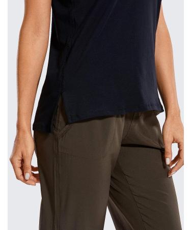 CRZ YOGA Women's Pima Cotton Workout Tank Top - Sleeveless Muscle Tank, Black - Medium - Buy Online on GoSupps.com