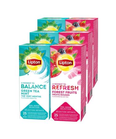 Lipton Feel Good Selection Th Noir Fruits Rouges 3x25 sachets & Lipton Feel Good Selection Th Vert Menthe 3x25 sachets