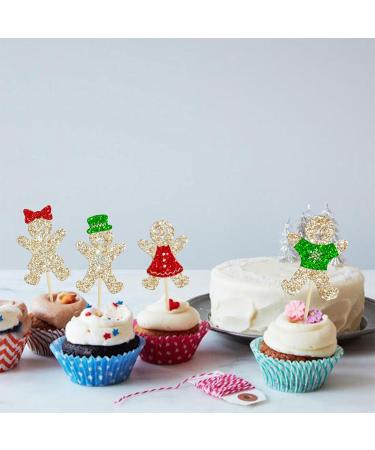 24Pcs Gingerbread Gender Reveal Cupcake Toppers Christmas Gingerbread Man Boy or Girl Cupcake Picks Xmas Holiday Theme Gender Reveal Baby Shower Party Decor Supplies Multicolor-16 - Buy Online on GoSupps.com