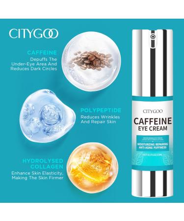 CITYGOO Snail Eye Stick for Dark Circles | Anti-Wrinkle Caffeine Eye Cream for Puffiness Treatment - Buy Online on GoSupps.com