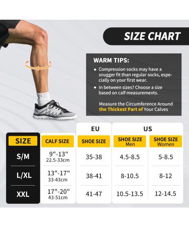 Cambivo Compression Stockings for Men & Women - 2 Pairs 15-20 mmHg Support Socks Padded Compression Socks for Travel Sports & Everyday Use - XXL Black - Buy Online on GoSupps.com