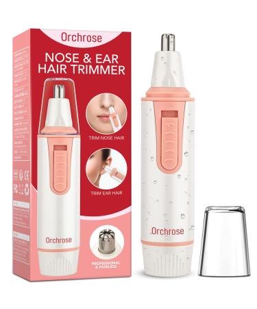 Nose Hair Trimmer for Women, Professional Painless Ear and Nose Trimmer for Women, Battery-Powered Womens Nose Hair Trimmer, Precision Lady’s Ear Hair Trimmer with IPX5 Waterproof, Battery Included