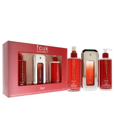 French Connection UK Fcuk Connect 3.4oz EDT Spray 8.4oz Body Lotion 8.4 Fragrance Mist Women 3 Pc Gift Set - Buy Online on GoSupps.com