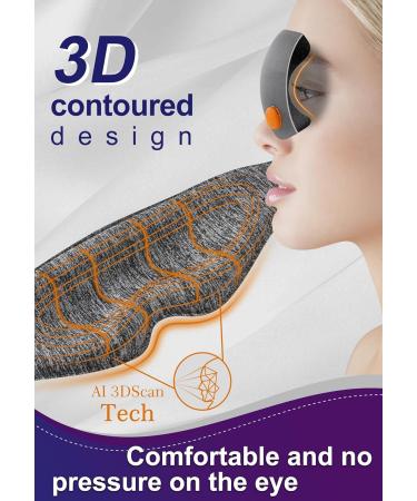 Ultra Soft 3D Sleep Eye Mask - Cotton Travel Eye Mask for Complete Blackout | Adjustable Velcro Closure & Travel Pouch Included - Buy Online on GoSupps.com