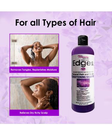 Hicks Edges Natural Hair & Scalp Conditioning Shampoo with Lilac - 16 oz | Shop Internationally for Healthy Hair - Buy Online on GoSupps.com