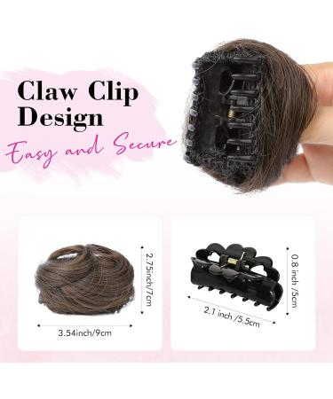 REECHO Space Bun Hair Pieces 2 PCS Mini Claw Clip in Messy & Cat Ears Fake Hair Bun Extensions Wig Accessory Updo Hairpieces for Women Girls (Pack of 2-3.5" Wavy Medium Ash Brown) Pack of 2 - 3.5" Wavy Medium Ash Brown - Buy Online on GoSupps.com