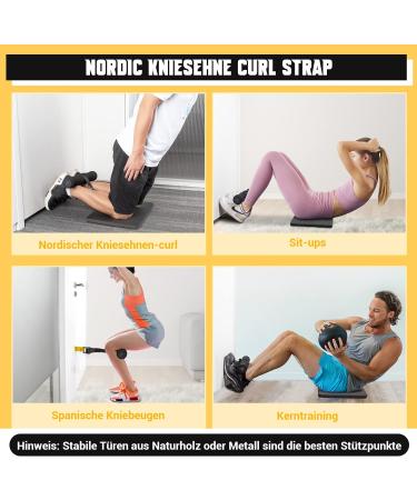 COFOF Nordic Hamstring Curl Strap - Portable Fitness Accessory for Leg Stomach & Back Training Includes Knee Pads - Replace Large Equipment - Buy Online on GoSupps.com