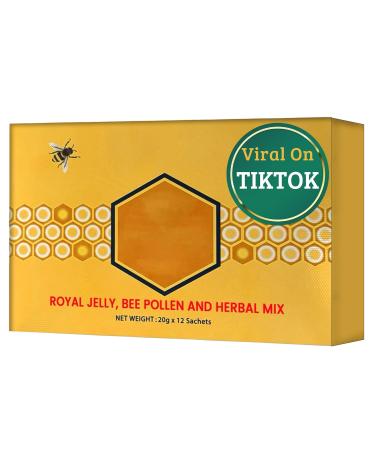 Natural Honey Packets for men infused with Royal Jelly from Bee Pollen Miel Para Hombre Natural Pack Of 12