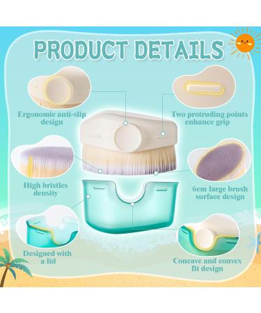 Kids Sunscreen Applicator Set - 2pcs Sunblock Brush with Protective Lid & Cleaning Kit | Perfect for Easy Sun Lotion Application (Green - Buy Online on GoSupps.com