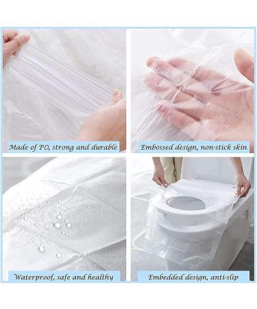 Toilet Seat Covers Disposable Toilet Seat Paper Bands Biodegradable Disposable Plastic Toilet Seat Cover Waterproof and Non Slip Individually Wrapped for Adults (60) - Buy Online on GoSupps.com